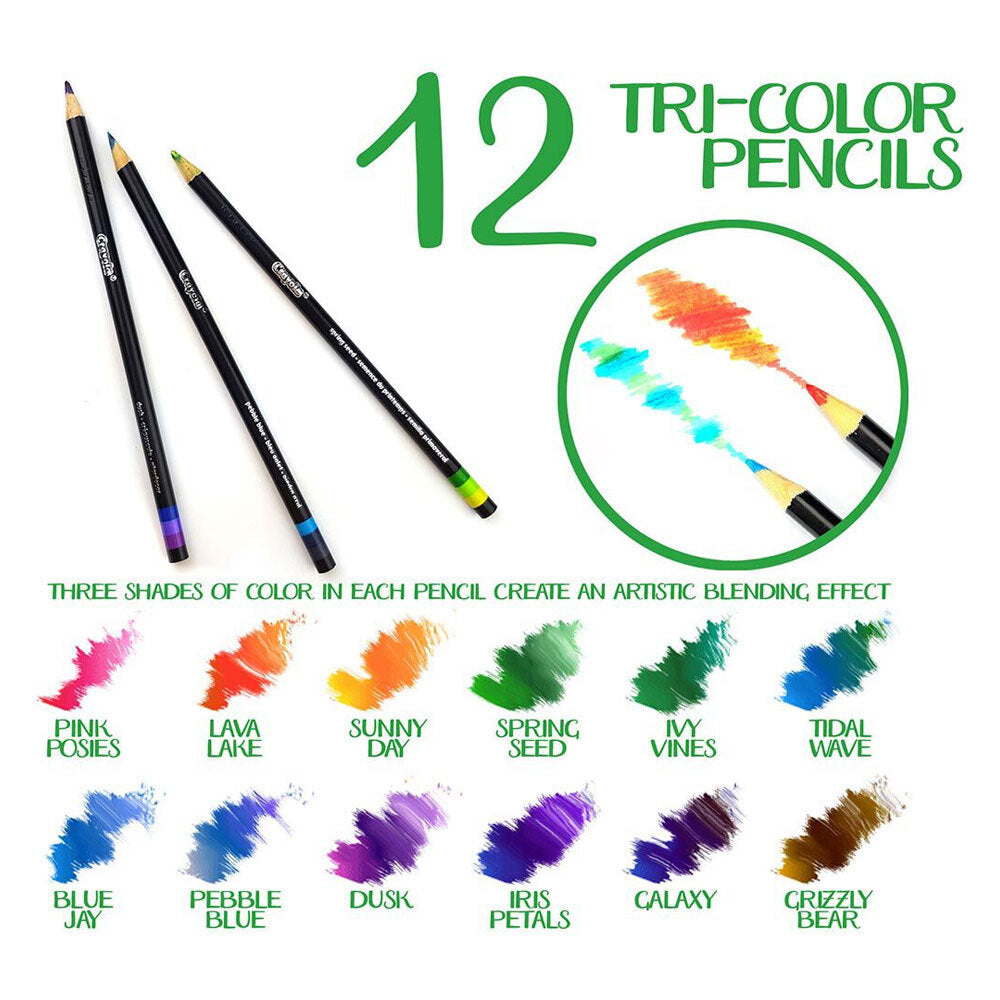 12pc Crayola Signature Tri-Color Colored Pencils For 9+ Kids