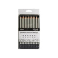 12pc Jasart Studio Graphite Sketch Pencil Tin Set - Grey