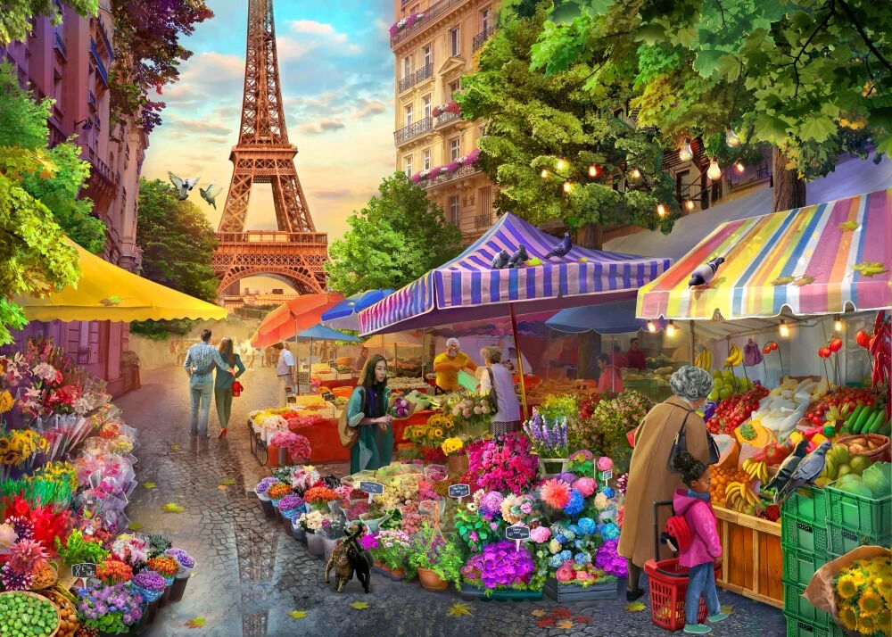 1000pc Travel Abroad 2: Flower Market Paris