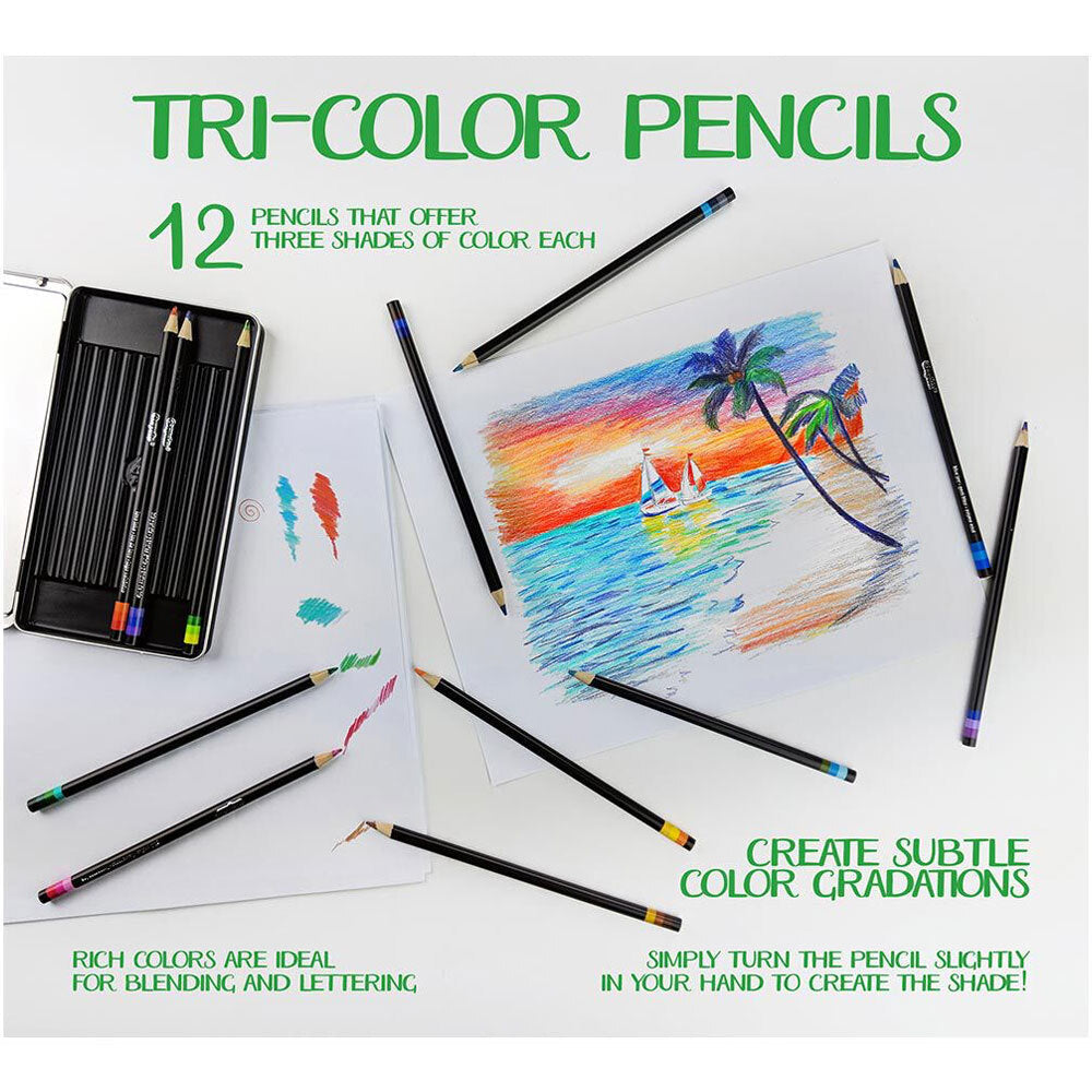 12pc Crayola Signature Tri-Color Colored Pencils For 9+ Kids