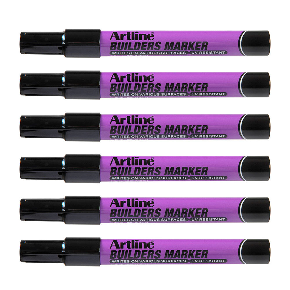 12PK Artline Builders Permanent Marker 2.3mm Bullet Nib - Black