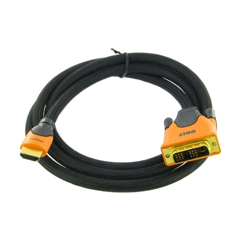 1.5m Ugly HDMI to DVI Digital Video Converter Cable 28 AWG Gold Plated OFC