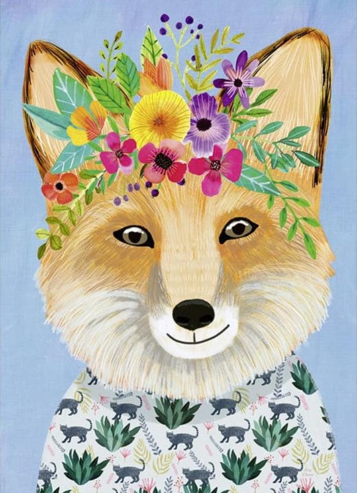 1000pc Floral Friends Friendly Fox Puzzle